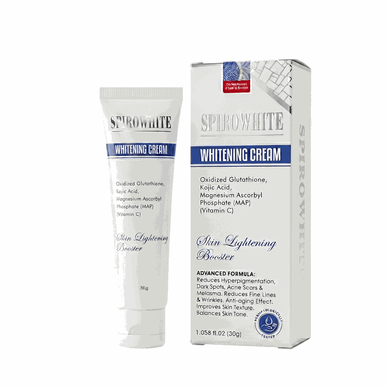 Spirowhite Whitening Cream jar with glutathione, kojic acid and hyaluronic acid